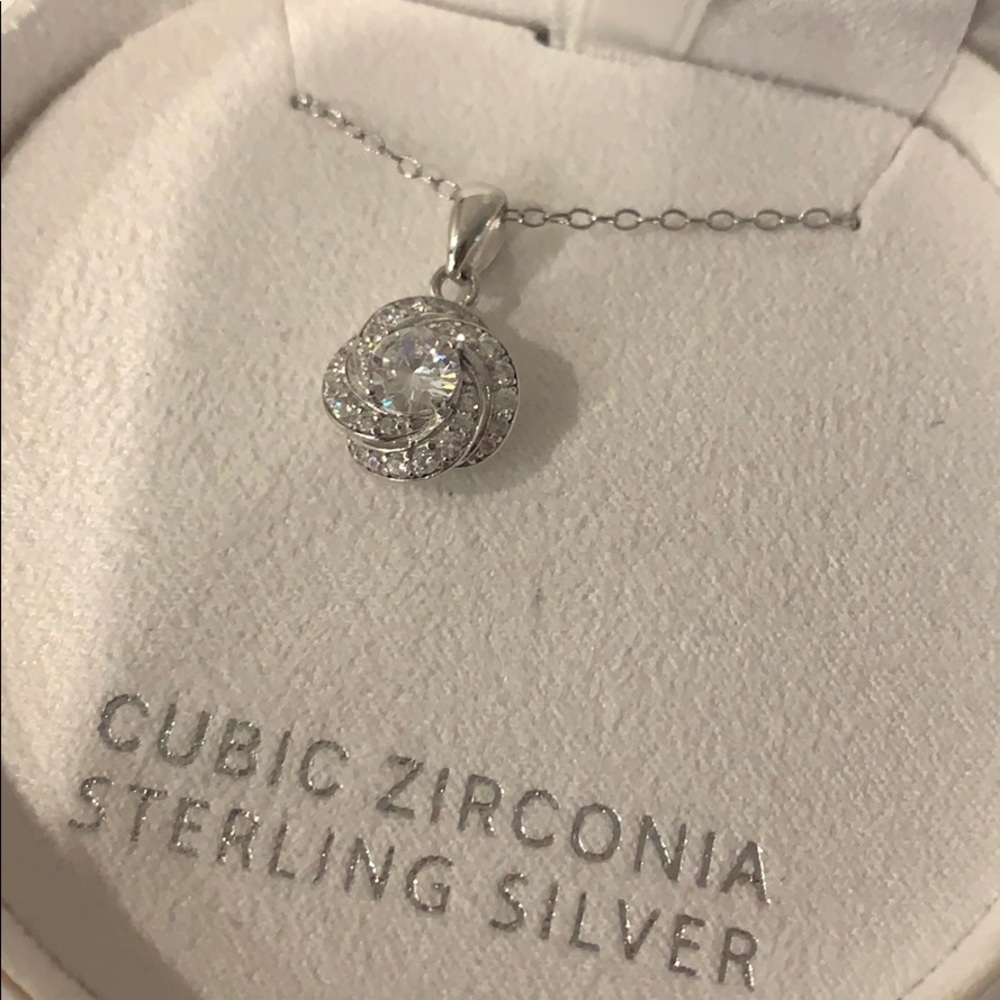 Cubic Zirconia Sterling Silver Necklace